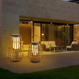 Woven Rattan Landscape Lantern Outdoor Floor Lamp IP65 Waterproof Garden Light