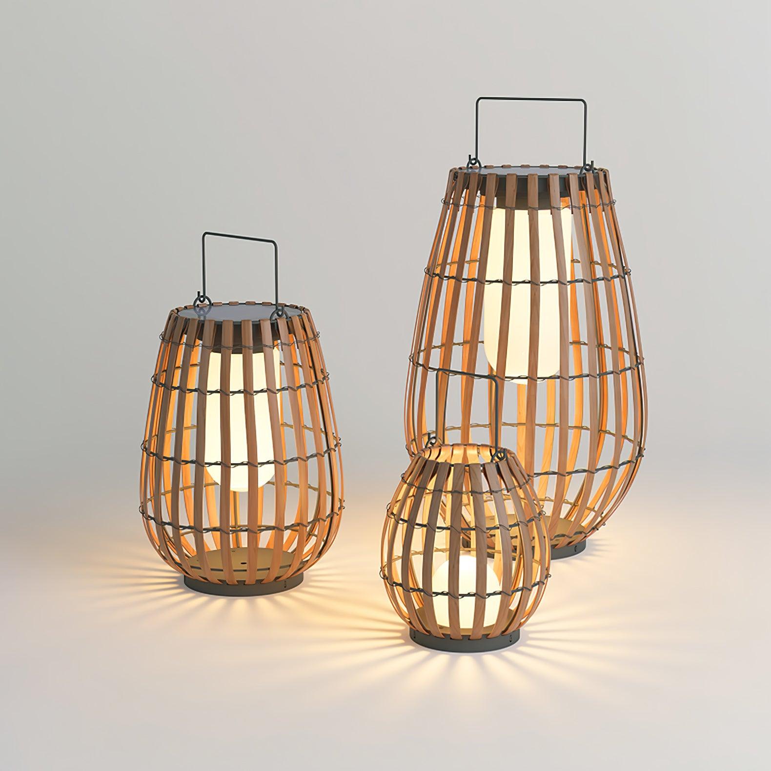 Woven Rattan Landscape Lantern Outdoor Floor Lamp IP65 Waterproof Garden Light