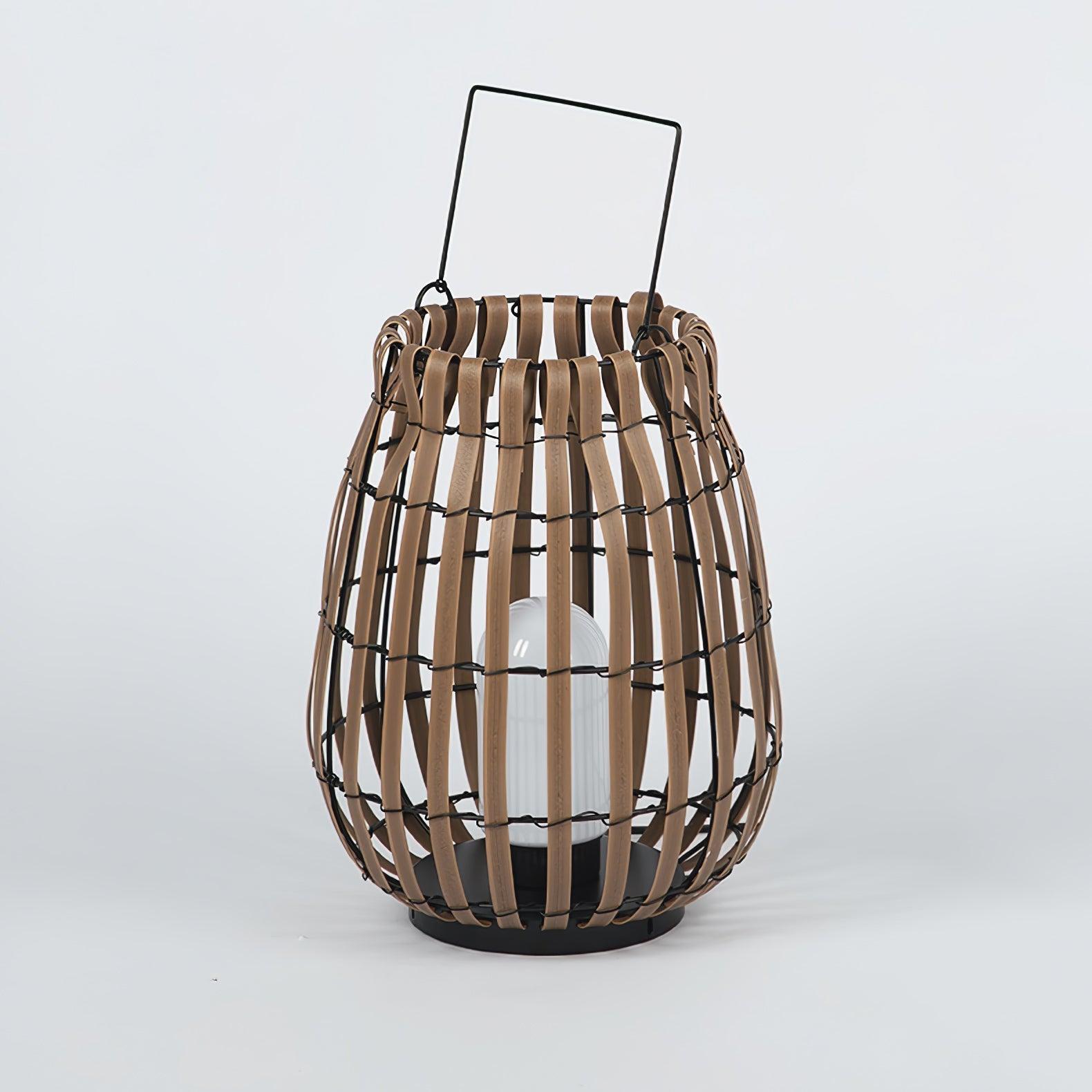 Woven Rattan Landscape Lantern Outdoor Floor Lamp IP65 Waterproof Garden Light