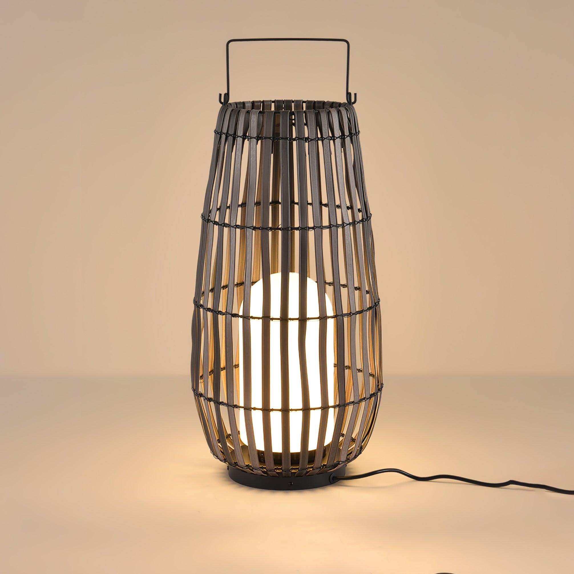 Woven Rattan Landscape Lantern Outdoor Floor Lamp IP65 Waterproof Garden Light