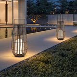 Woven Rattan Landscape Lantern Outdoor Floor Lamp IP65 Waterproof Garden Light