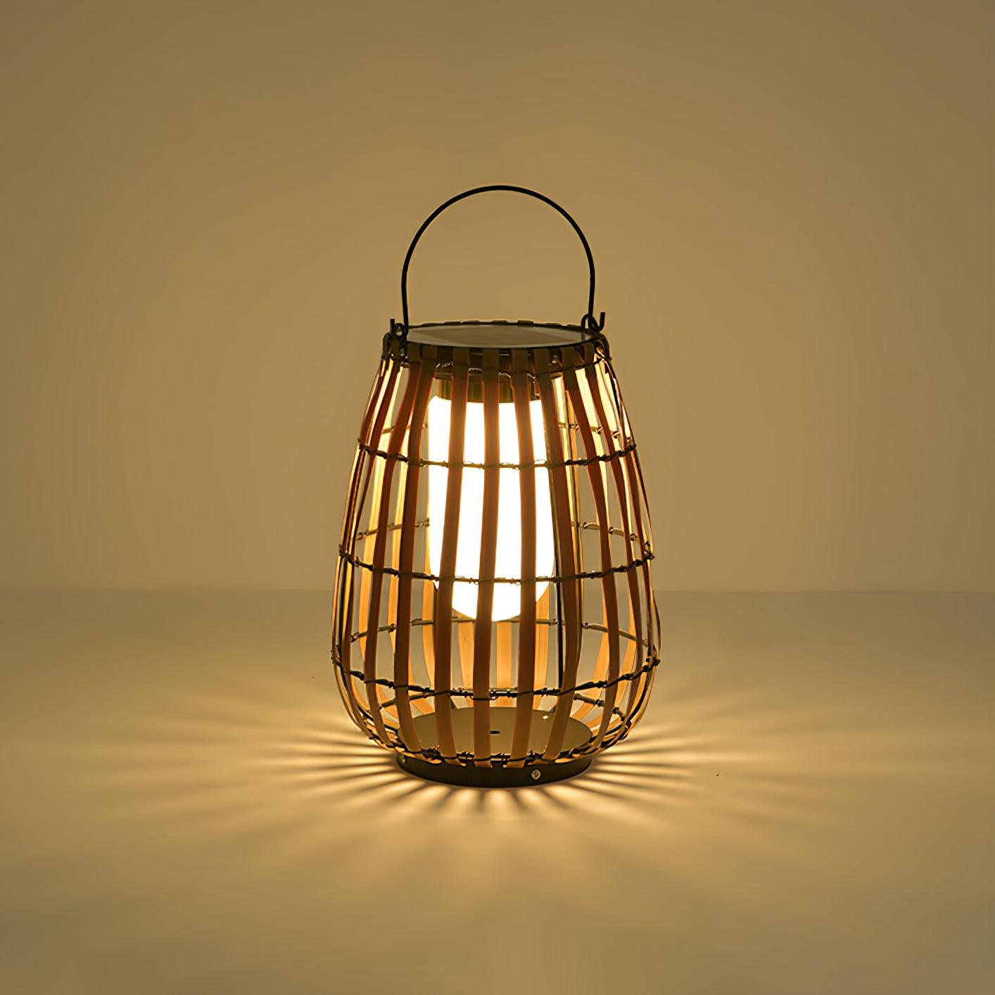 Woven Rattan Landscape Lantern Outdoor Floor Lamp IP65 Waterproof Garden Light