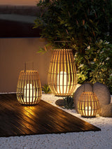 Woven Rattan Landscape Lantern Outdoor Floor Lamp IP65 Waterproof Garden Light