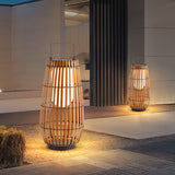 Woven Rattan Landscape Lantern Outdoor Floor Lamp IP65 Waterproof Garden Light