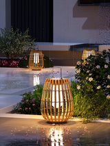 Woven Rattan Landscape Lantern Outdoor Floor Lamp IP65 Waterproof Garden Light
