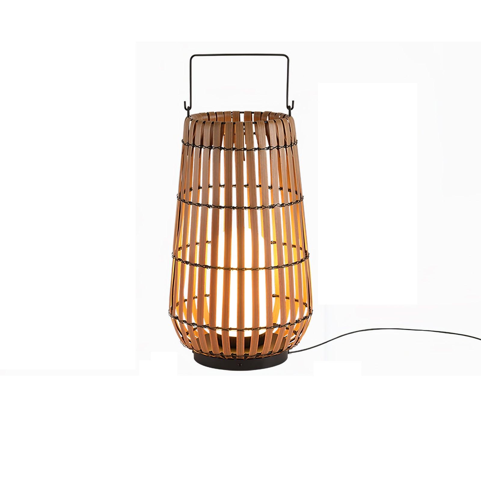 Woven Rattan Landscape Lantern Outdoor Floor Lamp IP65 Waterproof Garden Light