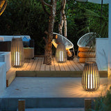 Woven Rattan Landscape Lantern Outdoor Floor Lamp IP65 Waterproof Garden Light