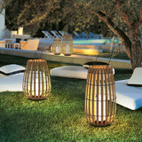 Woven Rattan Landscape Lantern Outdoor Floor Lamp IP65 Waterproof Garden Light