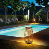 Woven Rattan Landscape Lantern Outdoor Floor Lamp IP65 Waterproof Garden Light