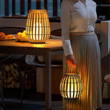 Woven Rattan Landscape Lantern Outdoor Floor Lamp IP65 Waterproof Garden Light