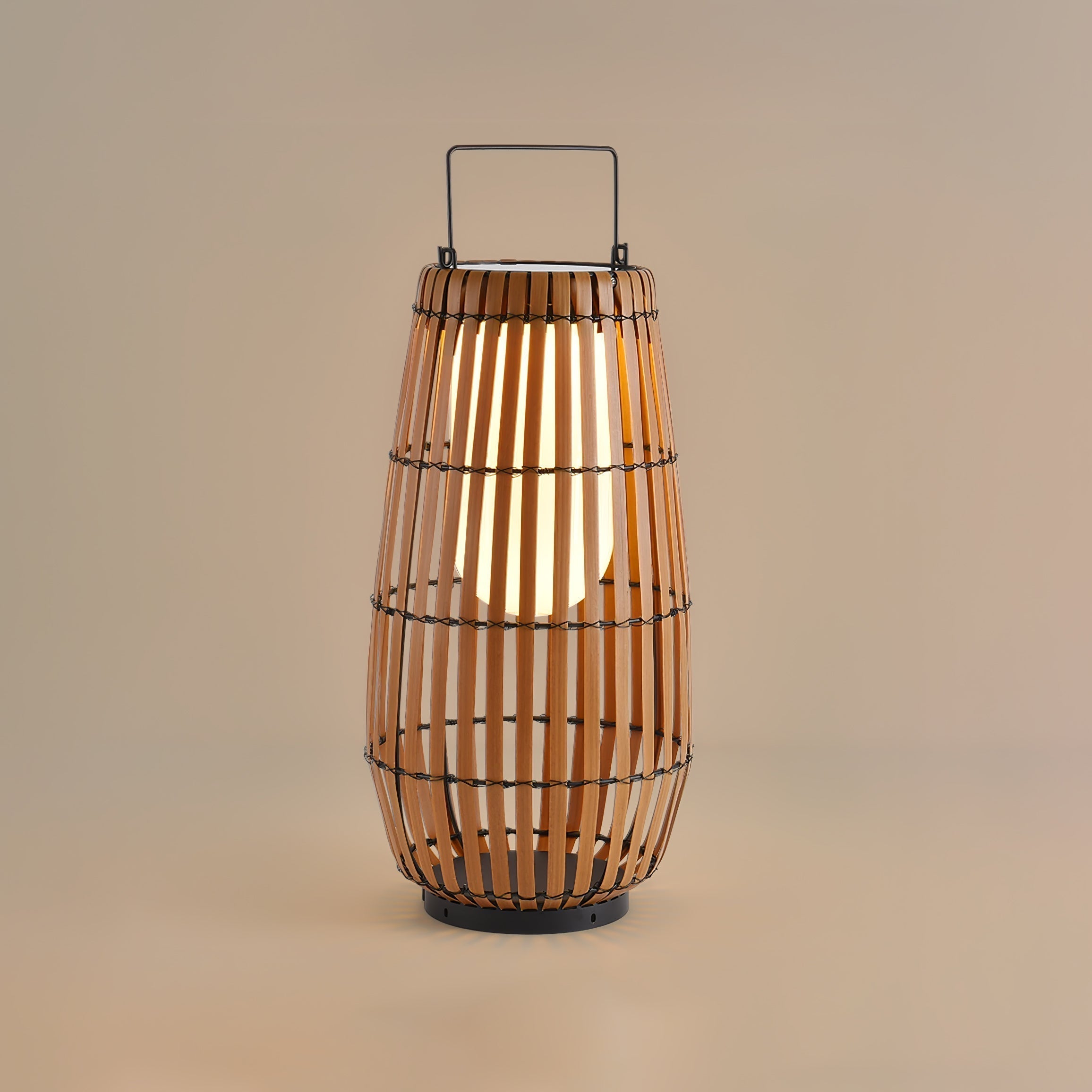Woven Rattan Landscape Lantern Outdoor Floor Lamp IP65 Waterproof Garden Light