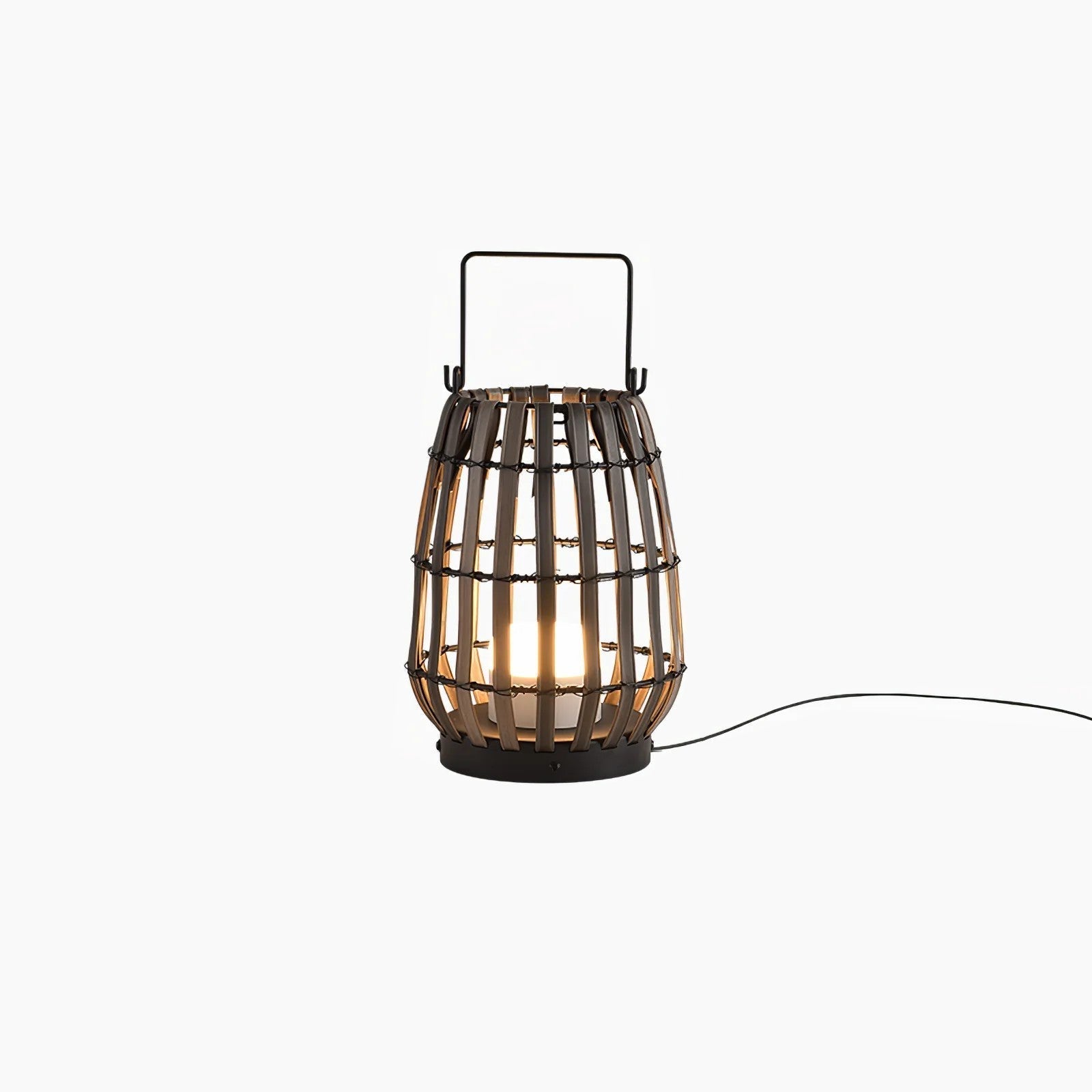 Woven Rattan Landscape Lantern Outdoor Floor Lamp IP65 Waterproof Garden Light