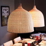 Woven Rattan Pendant Light Natural Handmade Hanging Lamp for Kitchen and Bedroom