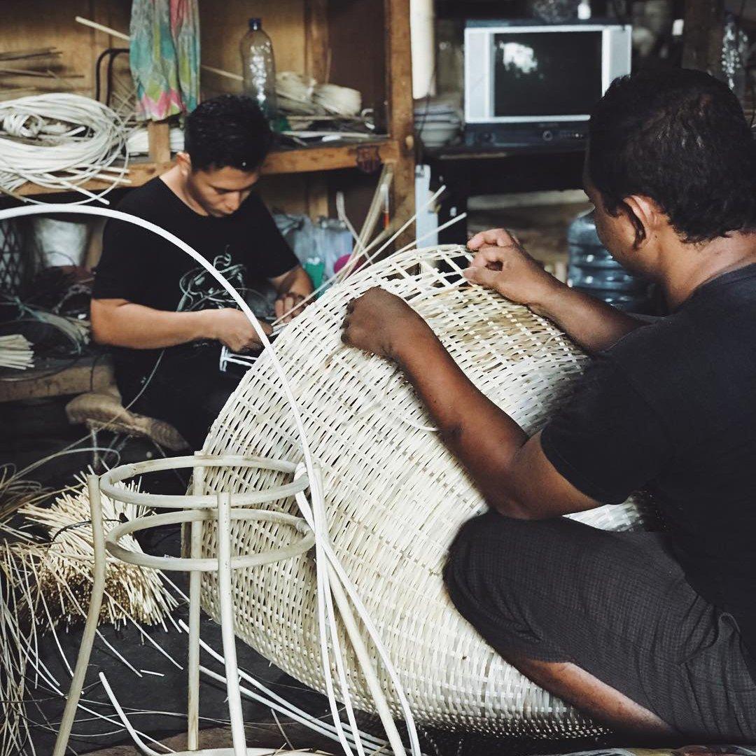 Woven Rattan Pendant Light Natural Handmade Hanging Lamp for Kitchen and Bedroom