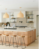 Woven Rattan Pendant Light Natural Handmade Hanging Lamp for Kitchen and Bedroom