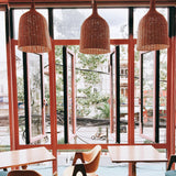 Woven Rattan Pendant Light Natural Handmade Hanging Lamp for Kitchen and Bedroom