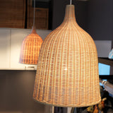 Woven Rattan Pendant Light Natural Handmade Hanging Lamp for Kitchen and Bedroom
