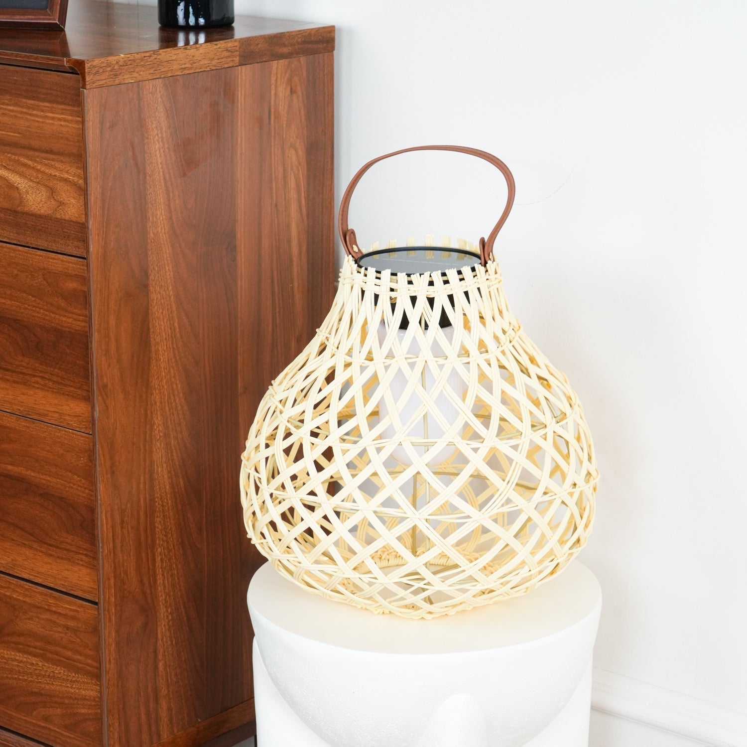 Woven Sphere Solar Lantern Decorative Outdoor Garden Lamp and Architectural Table Light