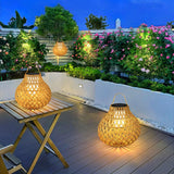 Woven Sphere Solar Lantern Decorative Outdoor Garden Lamp and Architectural Table Light
