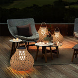 Woven Sphere Solar Lantern Decorative Outdoor Garden Lamp and Architectural Table Light