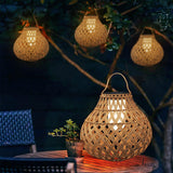 Woven Sphere Solar Lantern Decorative Outdoor Garden Lamp and Architectural Table Light