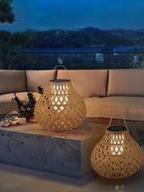 Woven Sphere Solar Lantern Decorative Outdoor Garden Lamp and Architectural Table Light