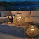 Woven Sphere Solar Lantern Decorative Outdoor Garden Lamp and Architectural Table Light