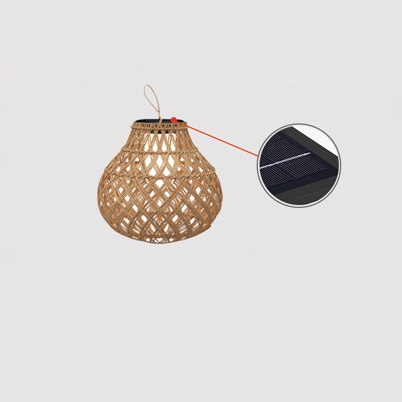 Woven Sphere Solar Lantern Decorative Outdoor Garden Lamp and Architectural Table Light