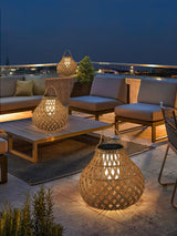 Woven Sphere Solar Lantern Decorative Outdoor Garden Lamp and Architectural Table Light