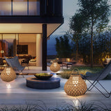 Woven Sphere Solar Lantern Decorative Outdoor Garden Lamp and Architectural Table Light