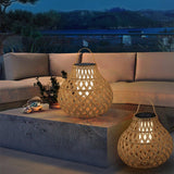 Woven Sphere Solar Lantern Decorative Outdoor Garden Lamp and Architectural Table Light