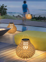 Woven Sphere Solar Lantern Decorative Outdoor Garden Lamp and Architectural Table Light