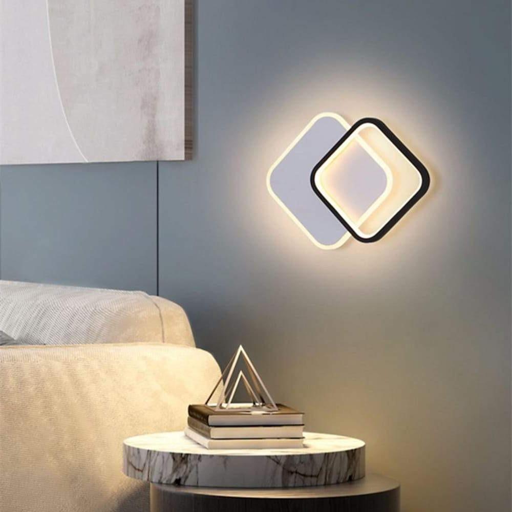 Modern Geometric Square Acrylic LED Flush Mount Ceiling Light for Living Room and Hallway