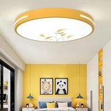Modern Patterned LED Flush Mount Ceiling Light Round Acrylic Fixture for Kids Bedroom