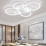 Modern Multi Ring LED Flush Mount Ceiling Light Dimmable Geometric Chandelier for Living Room