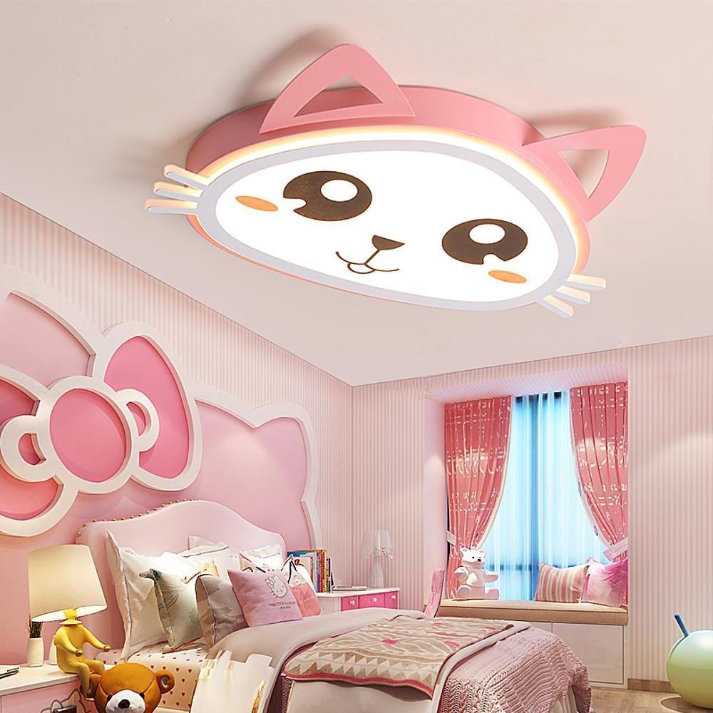 Cute Kitten Shape LED Flush Mount Ceiling Light for Kids Bedroom and Nursery
