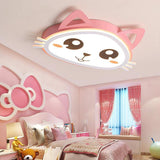 Cute Kitten Shape LED Flush Mount Ceiling Light for Kids Bedroom and Nursery