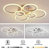 Modern Geometric Circles LED Cluster Ceiling Light Flush Mount Fixture for Bedroom and Living Room