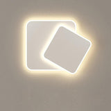 Modern White Square LED Flush Mount Ceiling Light Fixture for Bedroom and Living Room Geometric Two Tier Lighting