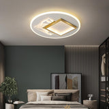 Modern Geometric Square Pattern Metal LED Flush Mount Ceiling Light Fixture
