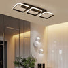 Modern Black 3 Square LED Flush Mount Ceiling Light Geometric Chandelier Fixture