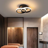 Modern 2 Ring LED Flush Mount Ceiling Light Metal Geometric Fixture for Hallway and Bedroom