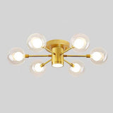 Modern 6 Light Globe Glass Flush Mount Ceiling Light for Bedroom and Living Room