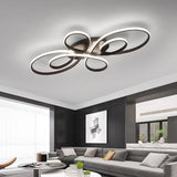 Modern Wave Design Nordic LED Flush Mount Ceiling Light Dimmable Aluminum Silica Gel Fixture