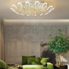 Modern Flower Crystal LED Flush Mount Ceiling Light Dimmable Chandelier for Living Room