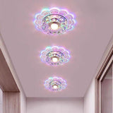 Modern Crystal Flower LED Flush Mount Ceiling Light for Entryway Kids Room and Hallway