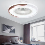 Modern 20 Inch Low Profile Bladeless Ceiling Fan with Dimmable LED Light and Remote Control
