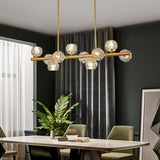 Modern Crystal Globe Cluster Flush Mount Ceiling Light with Metal Frame and LED Illumination