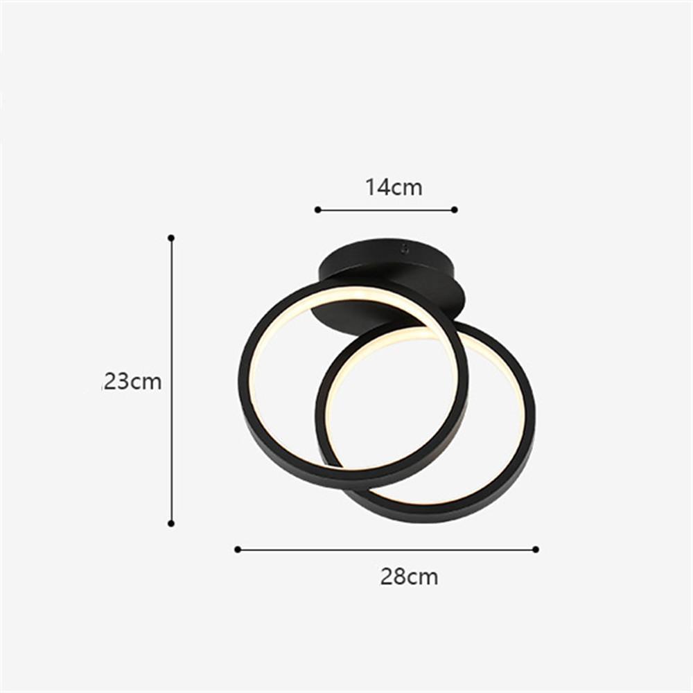 Minimalist 2 Ring LED Ceiling Light Modern Geometric Flush Mount Fixture for Hallways