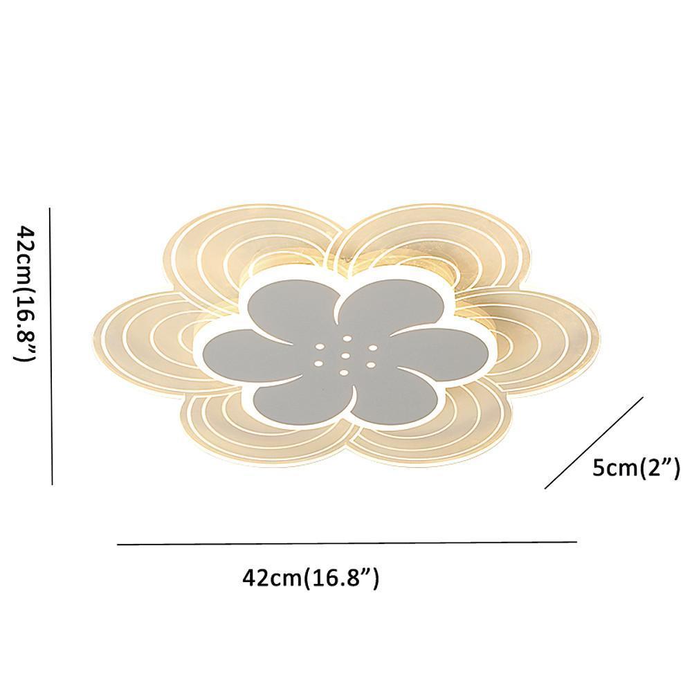 White Flower Silhouette LED Flush Mount Ceiling Light Dimmable Modern Minimalist Fixture